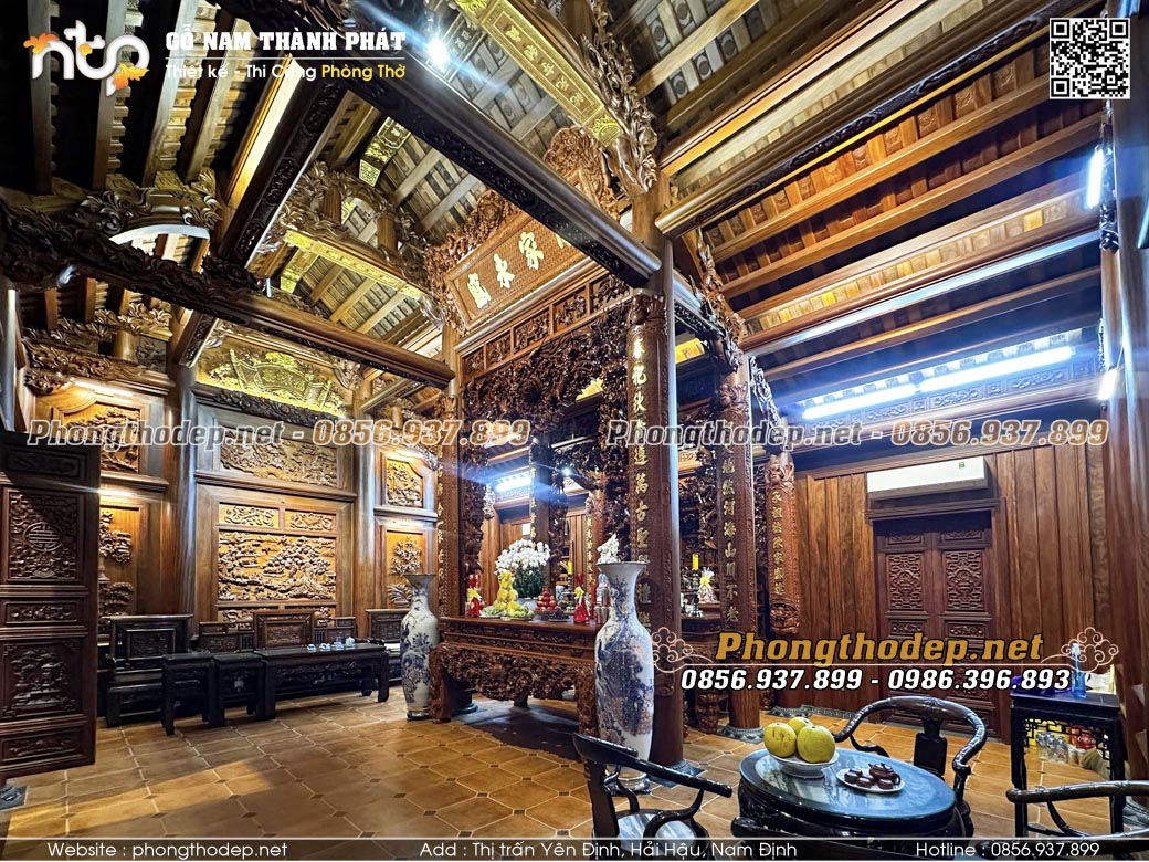 Thi công nhà gỗ 3 gian đẹp